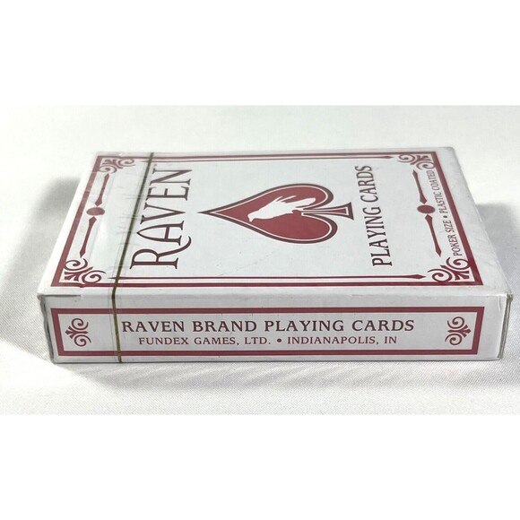Vintage Raven Poker Size Jumbo Index Playing Cards Deck Red/White Sealed - Picture 4 of 8